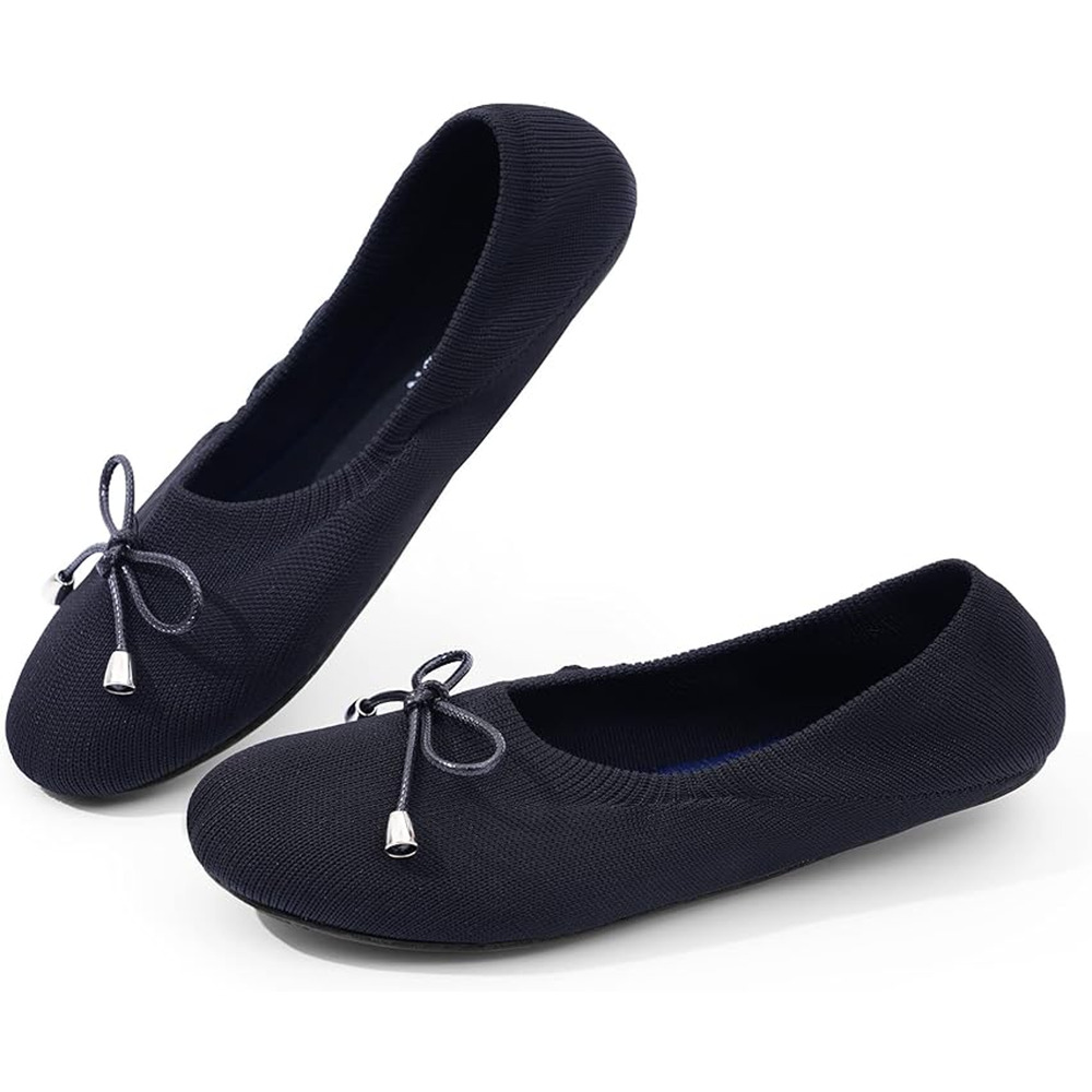 1924 SANGEESON Womens Ballet Flats Round Toe Slip on Comfort Dress Shoe Grey 7.5